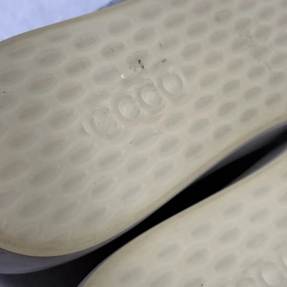 ECCO Soft 7 Grey Crackle Textured Leather Low Top‎ Lace Up Sneakers Mens 8